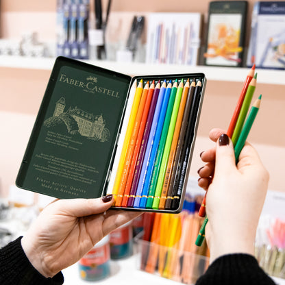 Faber-Castell Polychromos Artist's Coloured Pencils Tin of 12