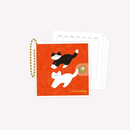 Furukawashiko Chocolog Cats Keychain Mini Notebook