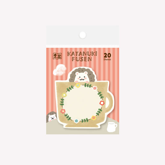 Furukawashiko Teacup Hedgehog Die-Cut Sticky Notes