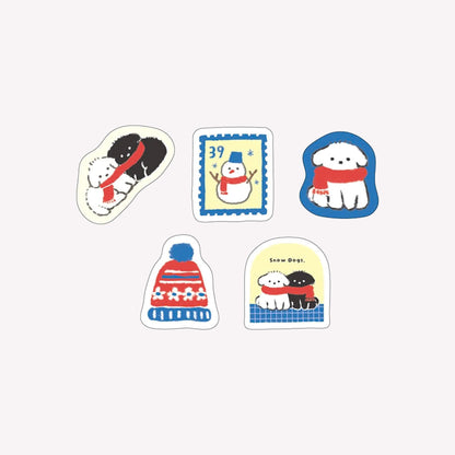 Furukawashiko Winter 2026 Snow Dog Flake Stickers