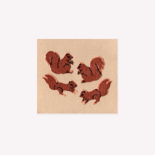 Stickermagic Fuzzy Squirrels Mini Sticker Sheet