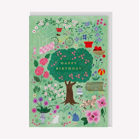 Happy Birthday Cottage Garden Greetings Card