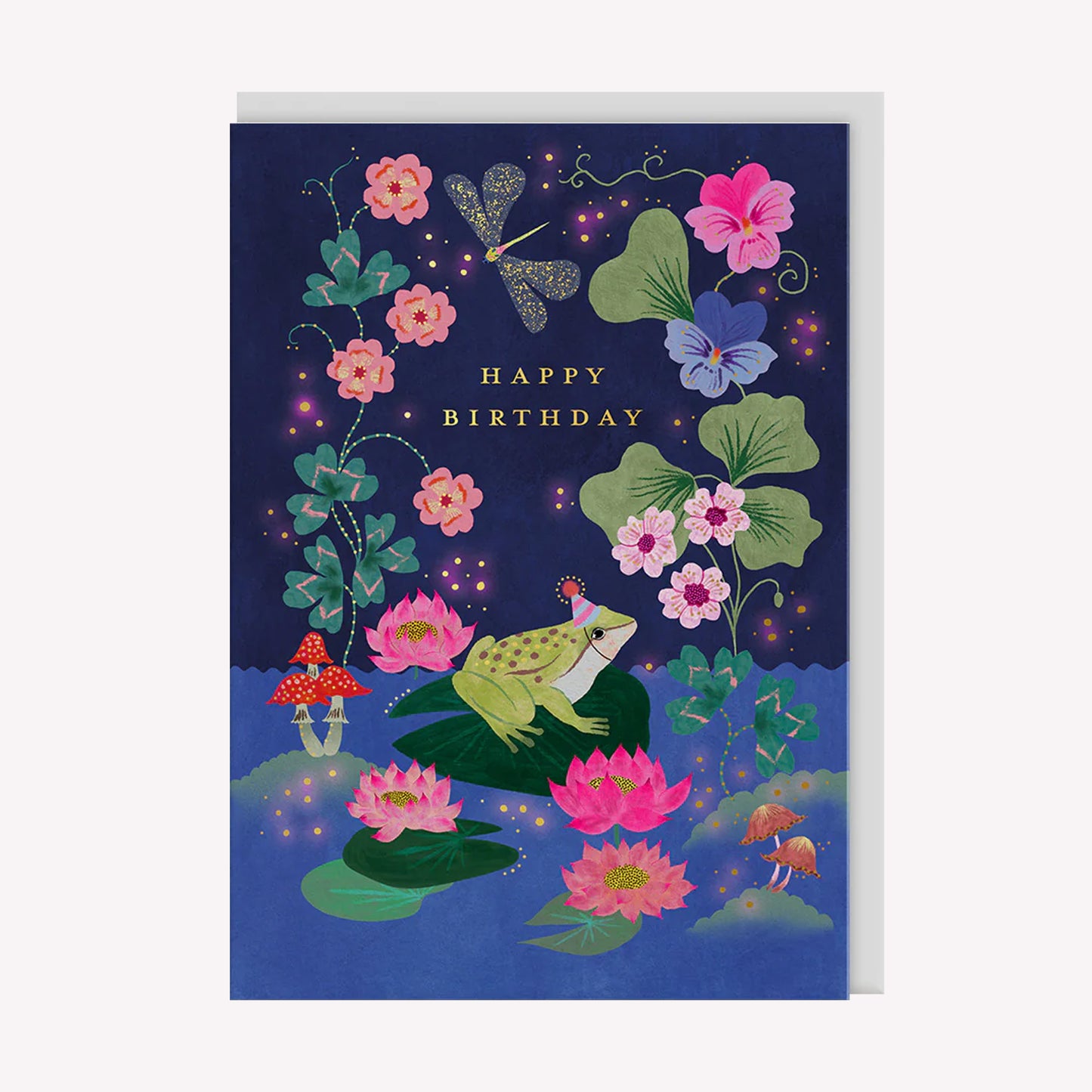 Happy Birthday Lilypad Frog Greetings Card