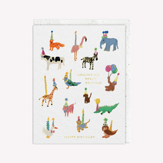 Calling All Party Animals Birthday Greetings Card