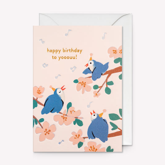 Happy Birthday to Yooouu Bluebirds Greetings Card
