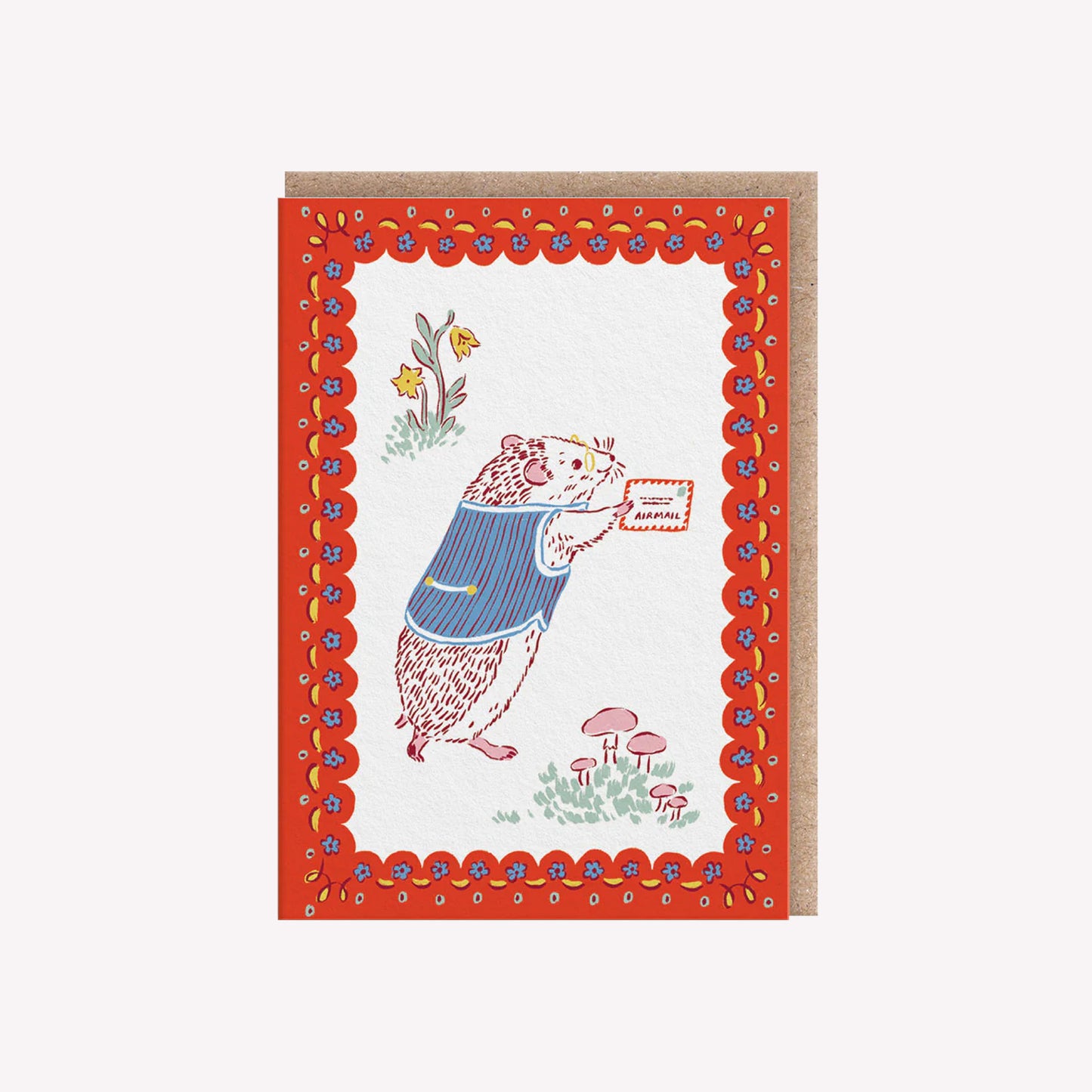 Hedgehog Mail Mini Greetings Card