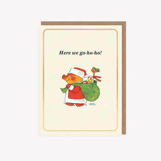Here We Go-Ho-Ho! Richard Scarry Christmas Mini Greetings Card