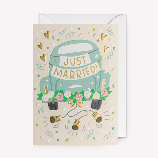 Just Married Wedding Car Greetings Card