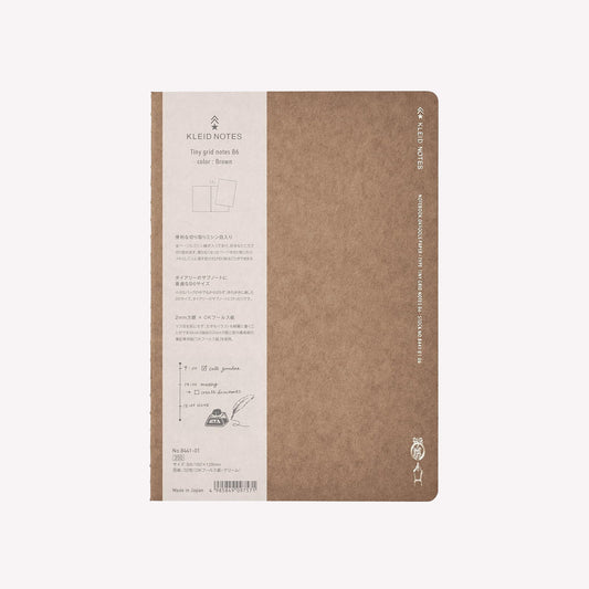 Kleid Notes B6 Brown Tiny Grid Softcover Notebook