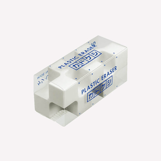kokuyo kadokeshi 28 corner eraser packaged in clear pvc. 