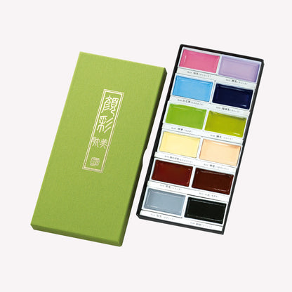 Kuretake Gansai Tambi Spring 12 Colour Japanese Watercolour Set