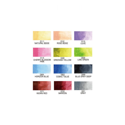 Kuretake Gansai Tambi Spring 12 Colour Japanese Watercolour Set