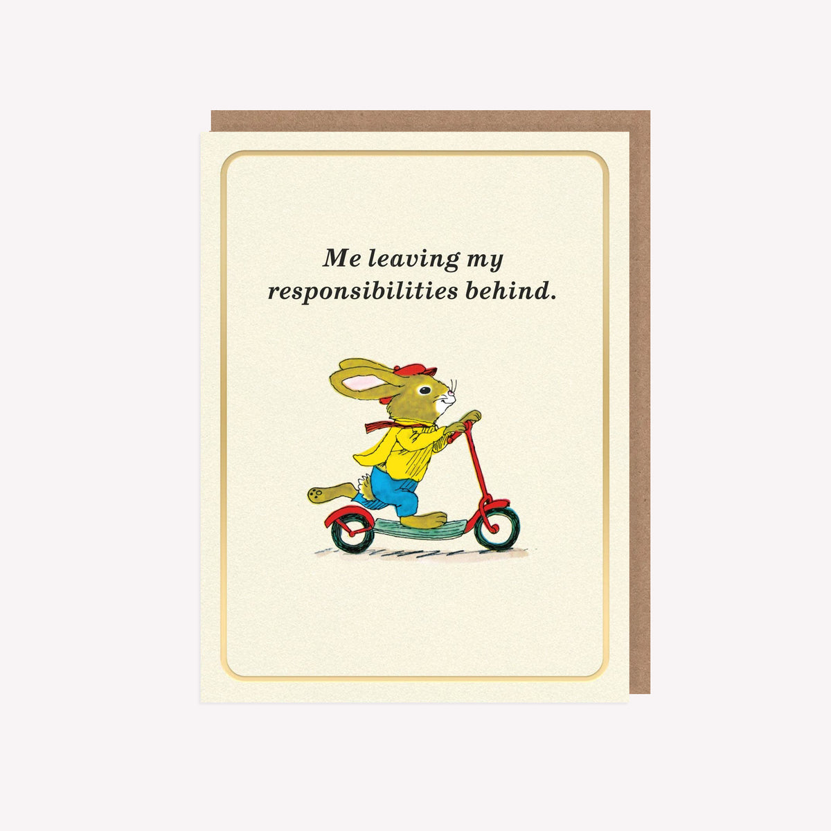 Leaving My Responsibilities Behind Richard Scarry Mini Greetings Card