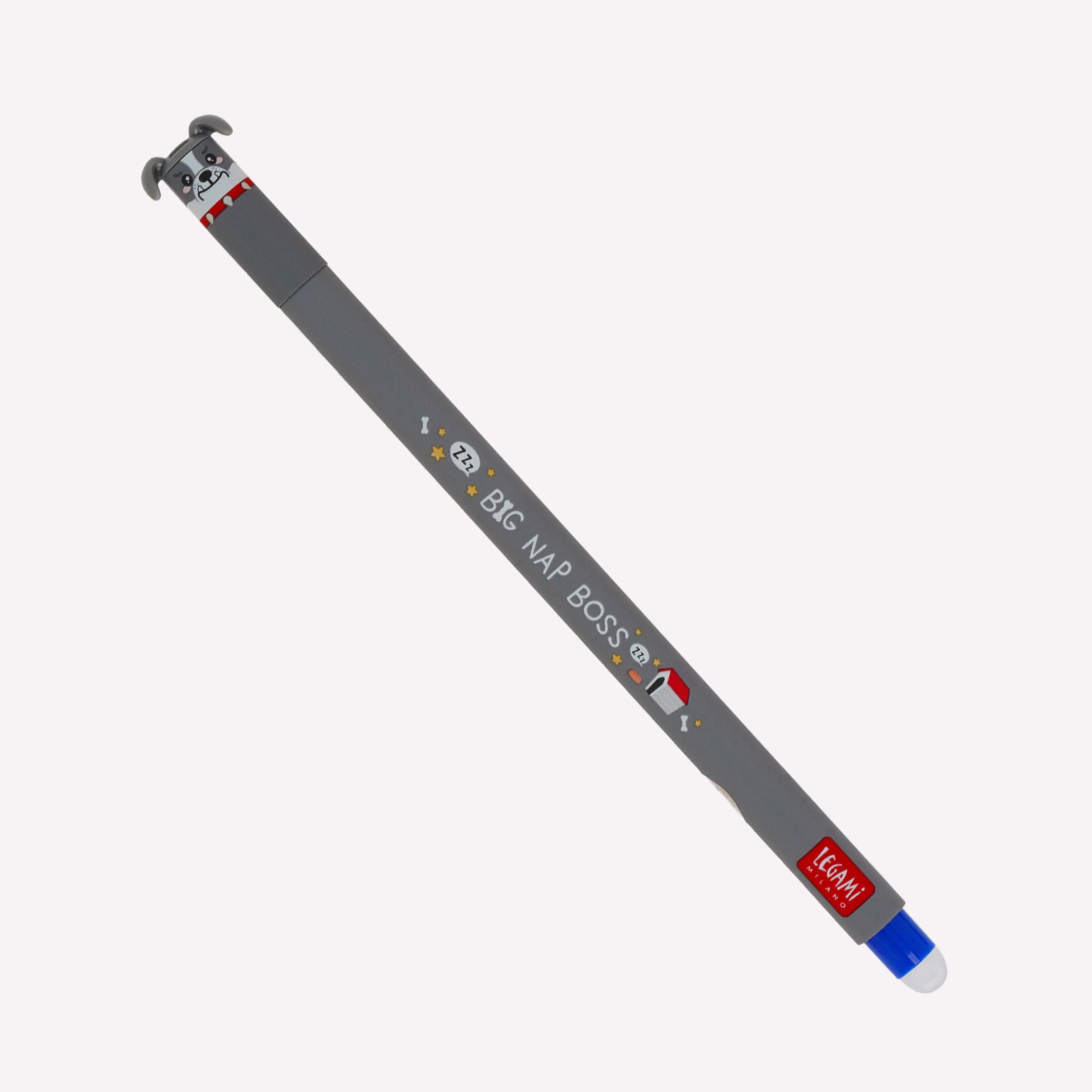 Legami Fur-Ever Friends limited edition pen set Bulldog with text reading "Big Nap Boss." 