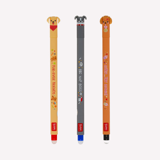 Legami Fur-Ever Friends limited edition pen set includes a golden retriever, bulldog and poodle themed character pens. 