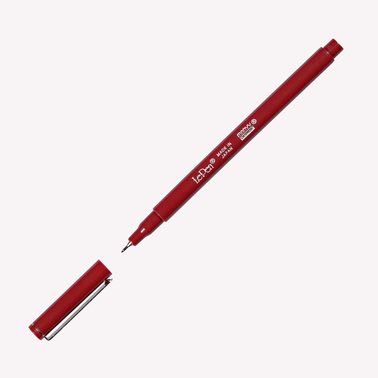 Open Marvy Uchida Le Pen fineliner in burgundy.