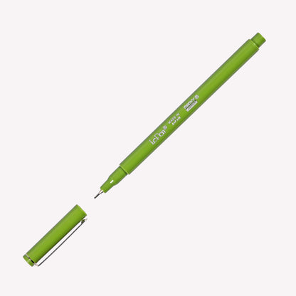 Open Marvy Uchida Le Pen fineliner in olive green.