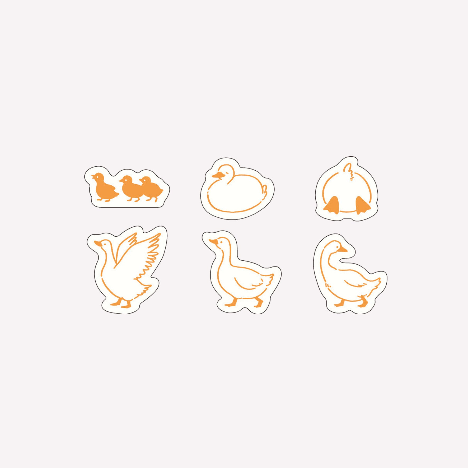 Matoka Ah La La Dog themed flake washi stickers includes 6 designs of ducks and ducklings. 