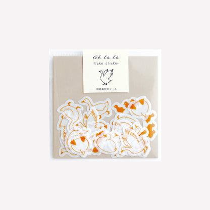 Matoka Ah La La duck themed flake washi stickers packaged in a protective plastic sleeve. 