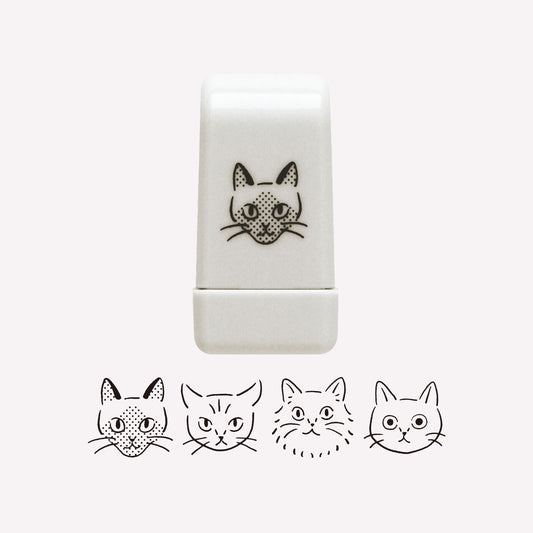 Matoka Deco Loop Stamp and swatch of cats faces. 