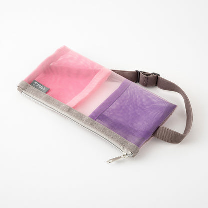 Midori Pink Mesh Book Band Pen Case