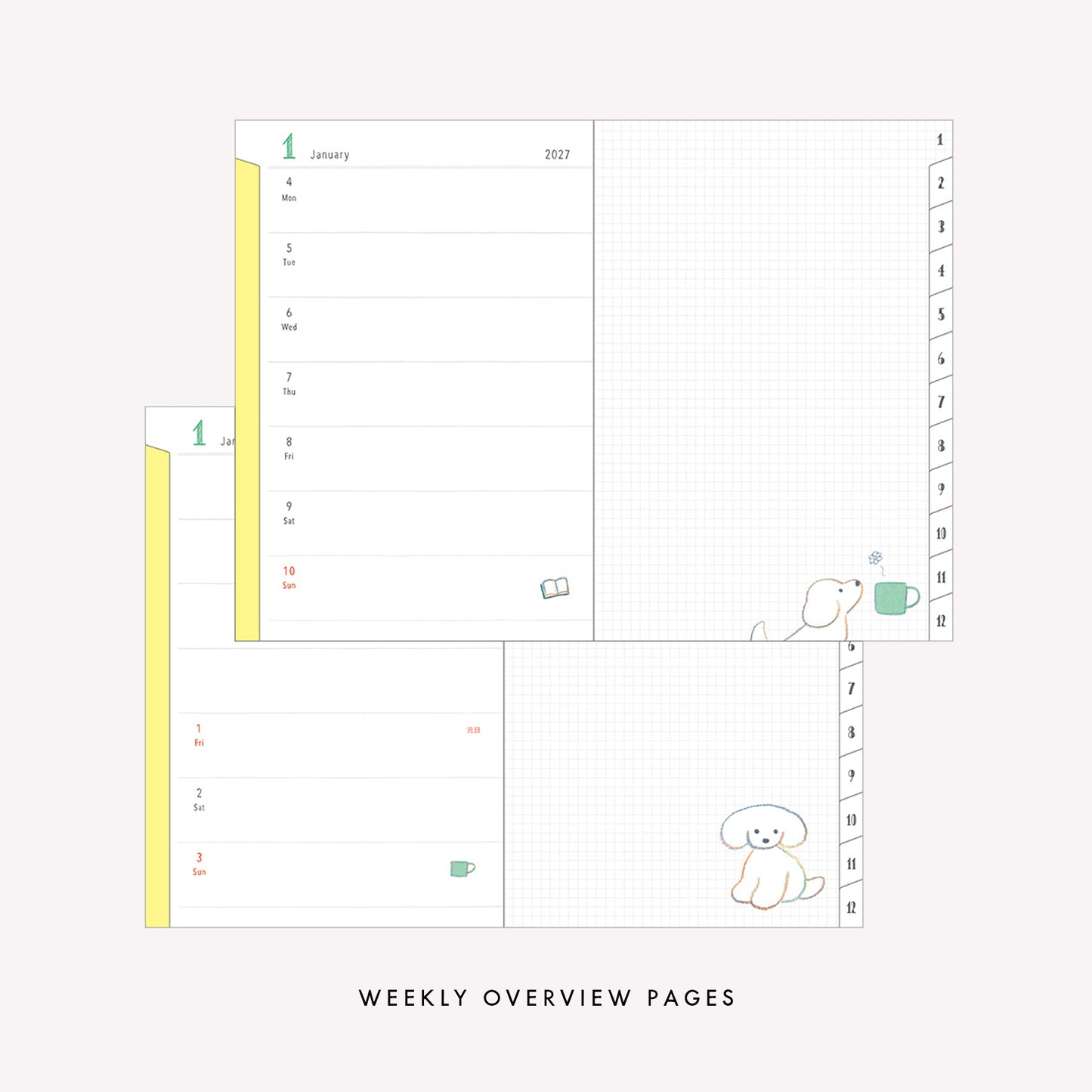 Midori 2027 Dog B6 Pocket Diary