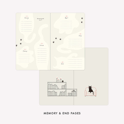 Midori 2027 Cat B6 Fabric Book-Style Diary