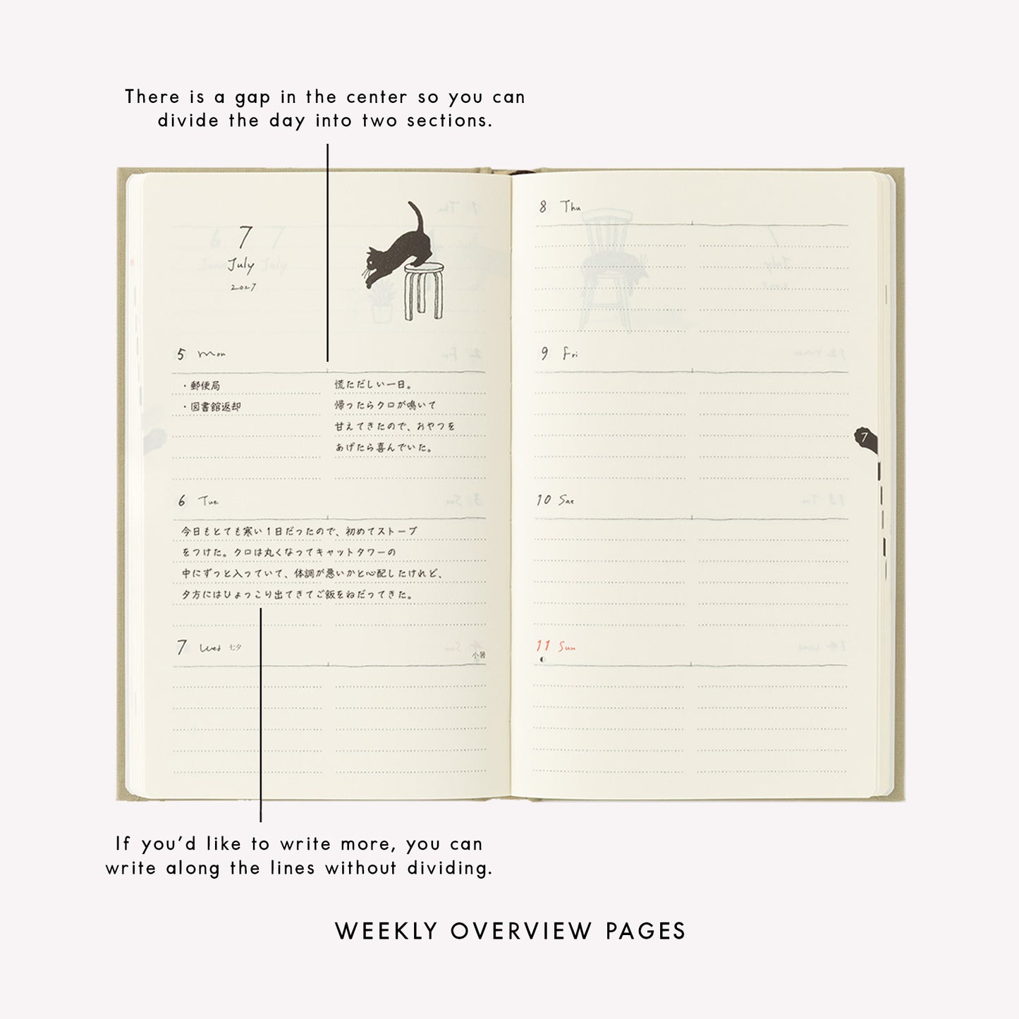 Midori 2027 Cat B6 Fabric Book-Style Diary