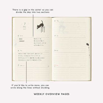 Midori 2027 Cat B6 Fabric Book-Style Diary