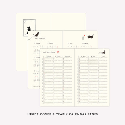 Midori 2027 Cat B6 Fabric Book-Style Diary