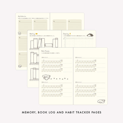 Midori 2027 Dog B6 Fabric Book-Style Diary