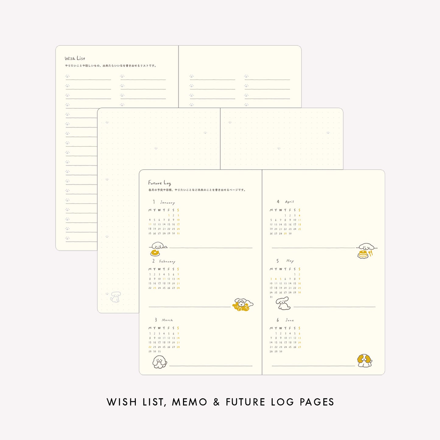 Midori 2027 Dog B6 Fabric Book-Style Diary