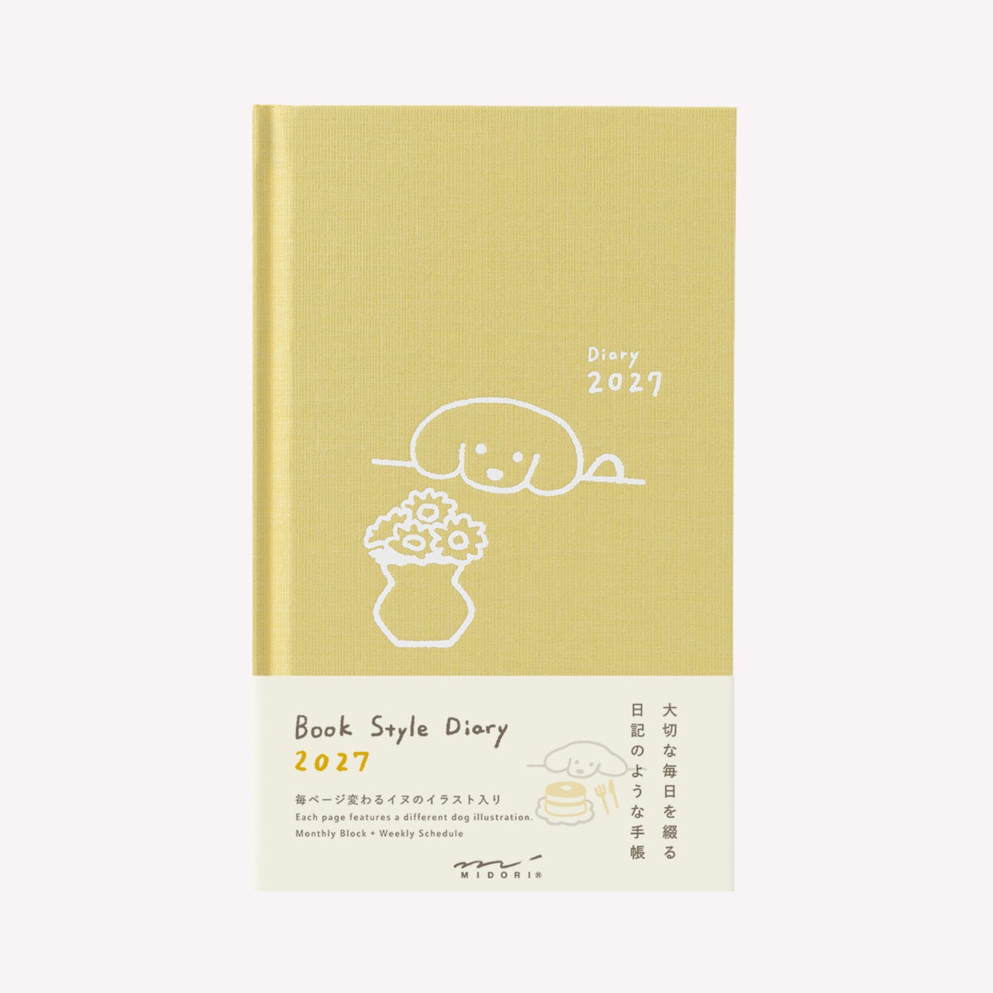 Midori 2027 Dog B6 Fabric Book-Style Diary