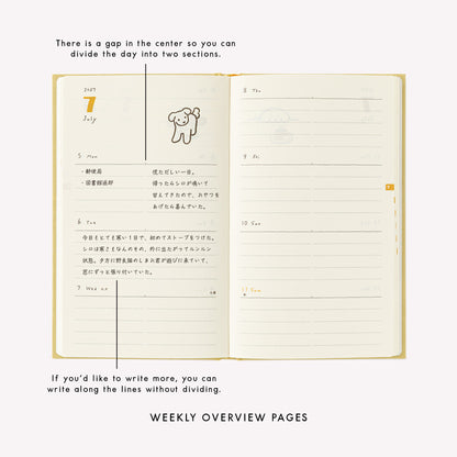 Midori 2027 Dog B6 Fabric Book-Style Diary