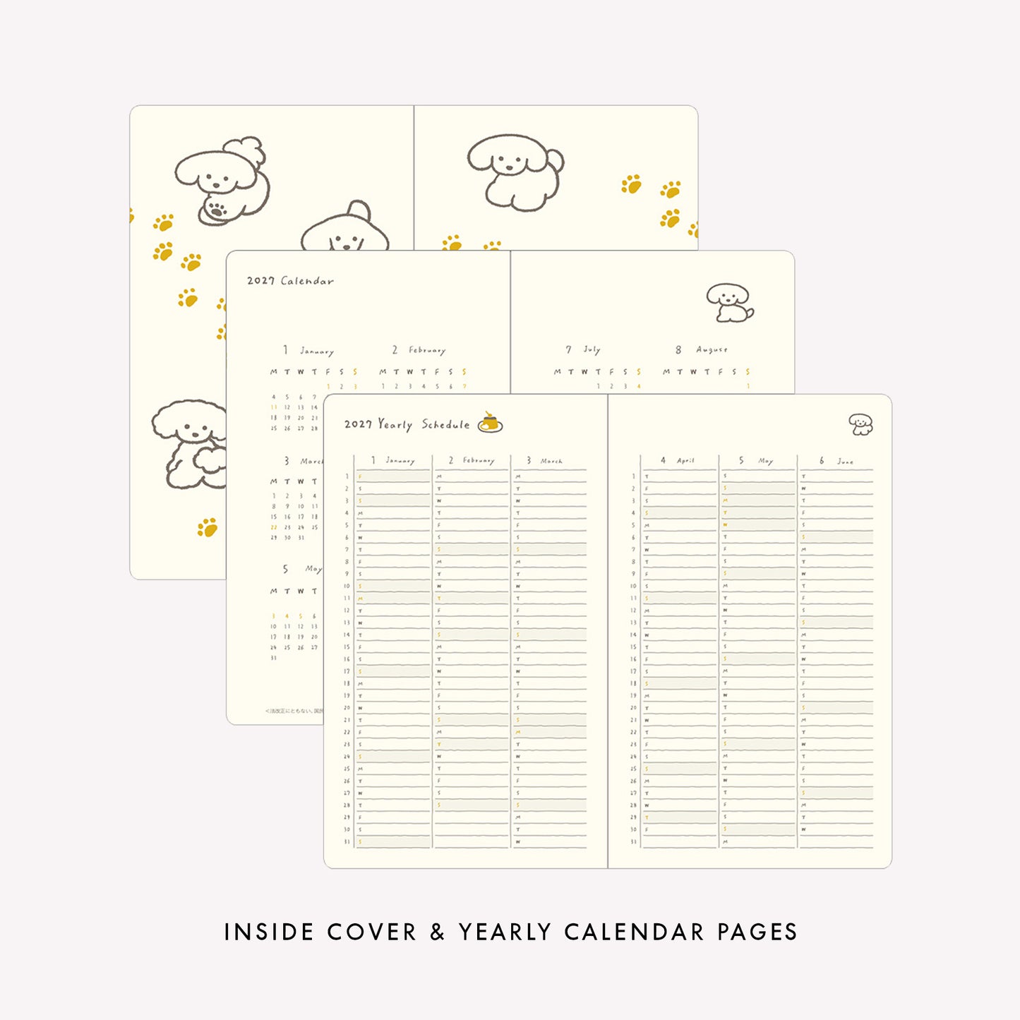 Midori 2027 Dog B6 Fabric Book-Style Diary