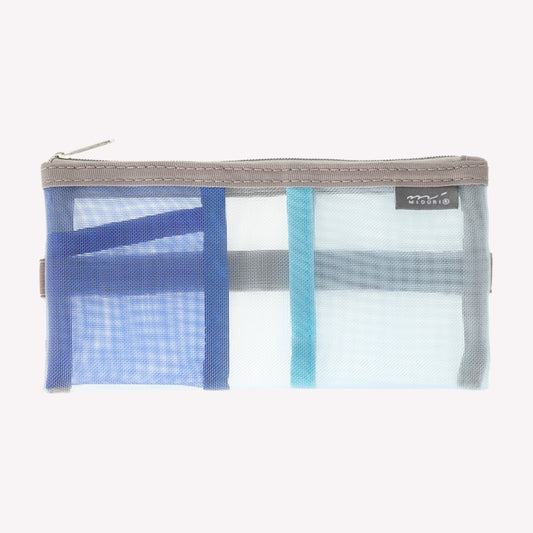 Midori Blue Mesh Book Band Pen Case