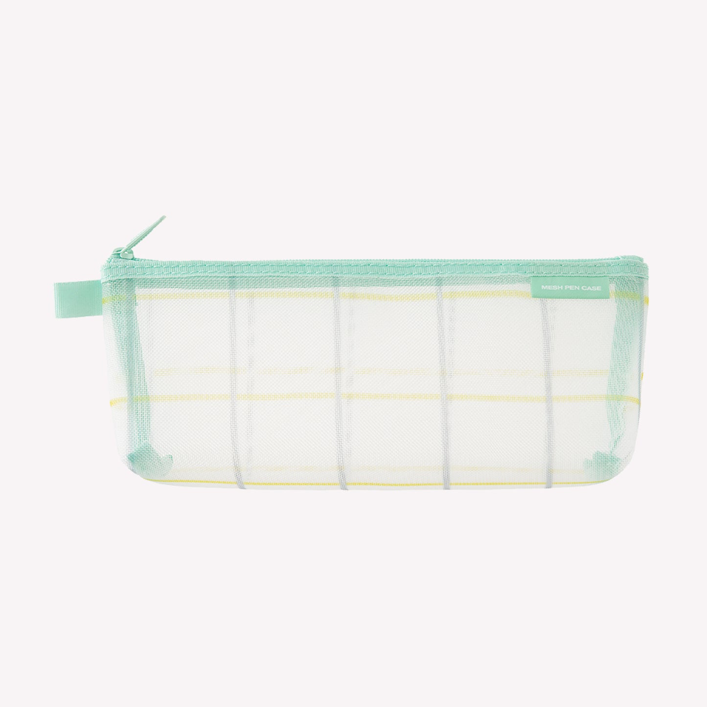 Midori Green Check Mesh Pencil Case