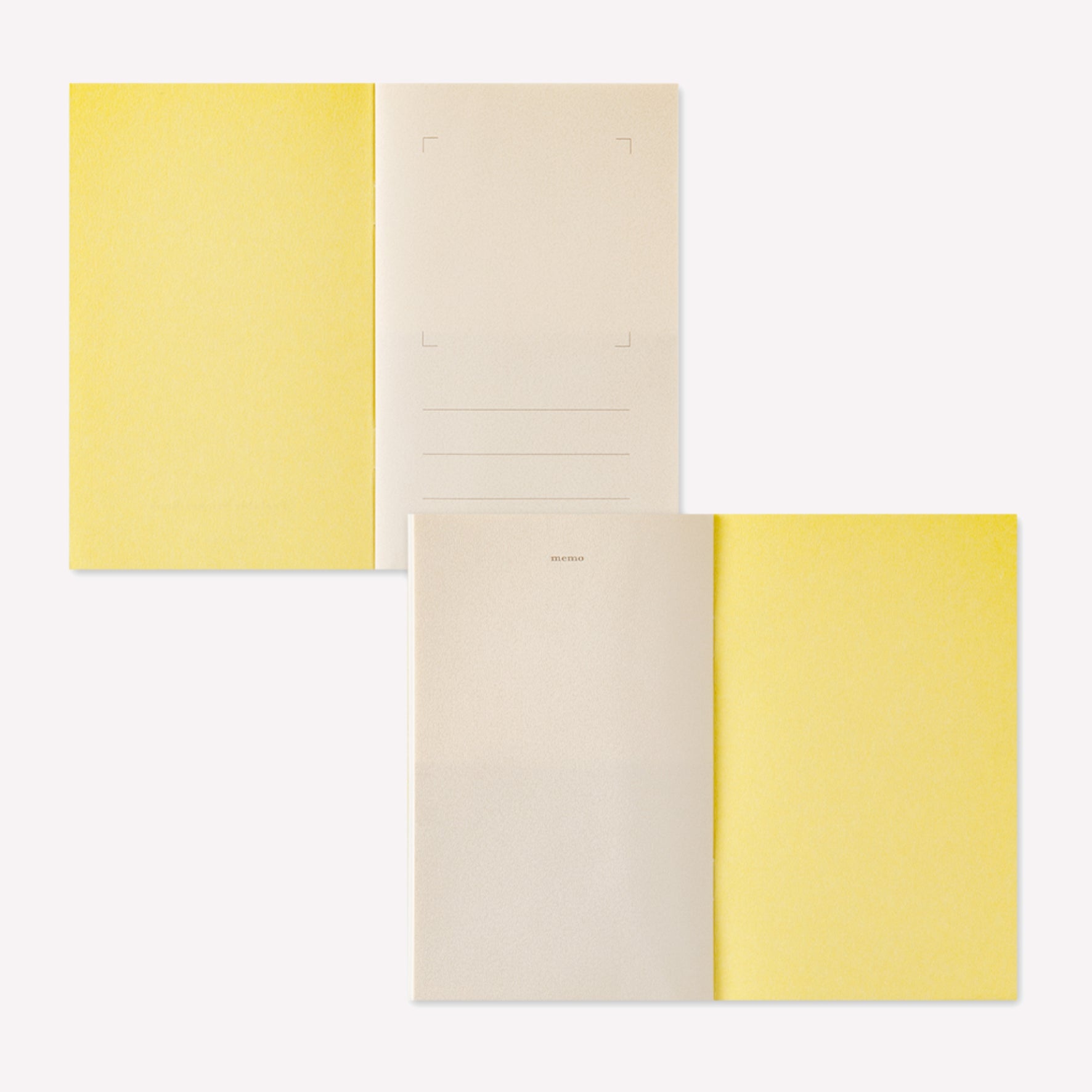 Midori peelable sticker book with a yellow cover displayed open to show the sticker release paper inside. 