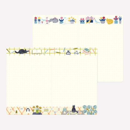 Midori Cat & Books Yuru Log B6 Notebook