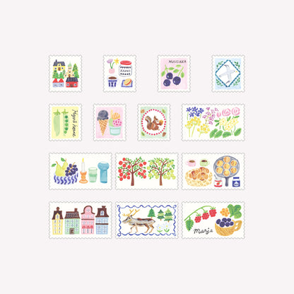 Midori Yuru Log Postage Stamp Sticker Roll