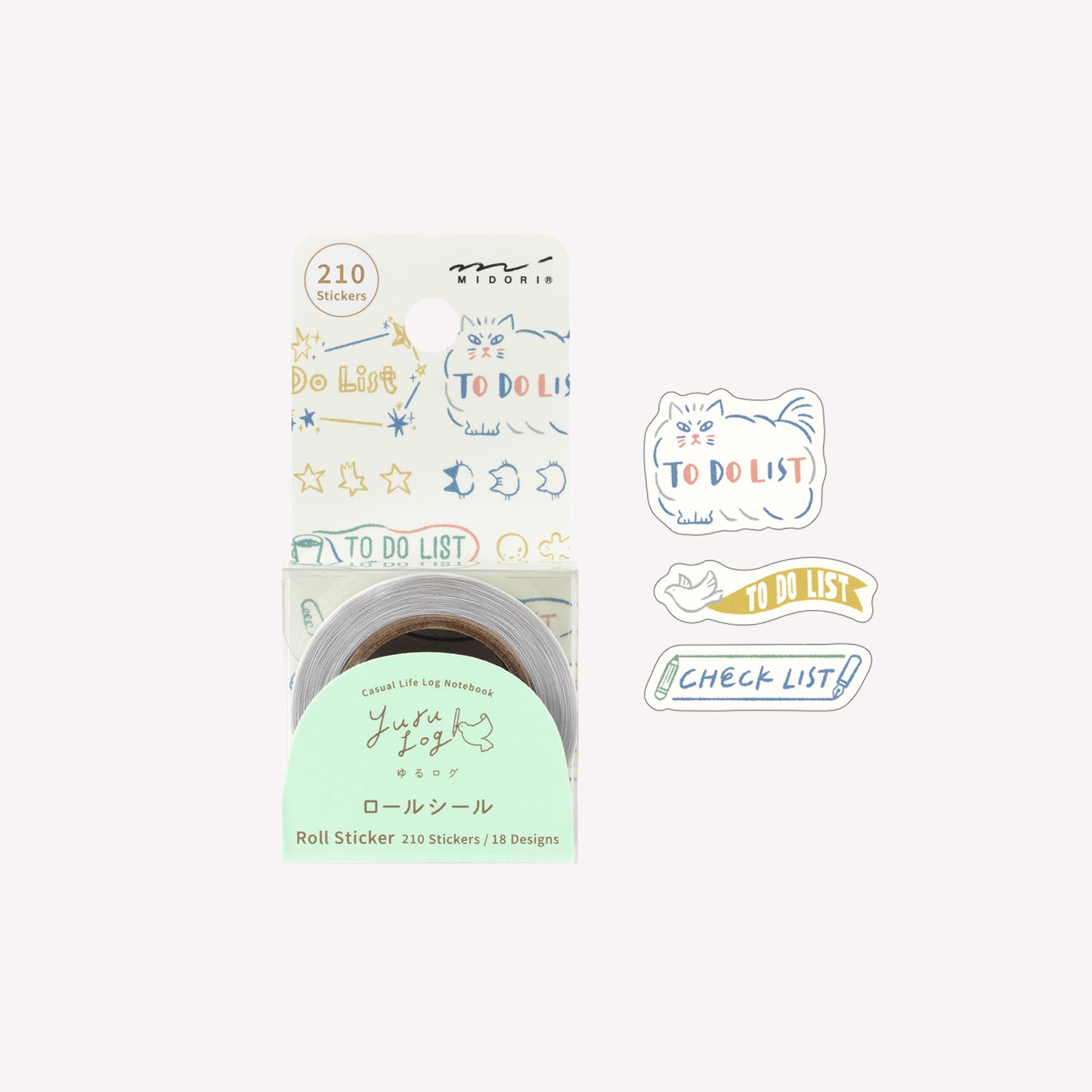 Midori Yuru Log To Do List Sticker Roll