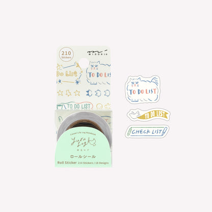 Midori Yuru Log To Do List Sticker Roll