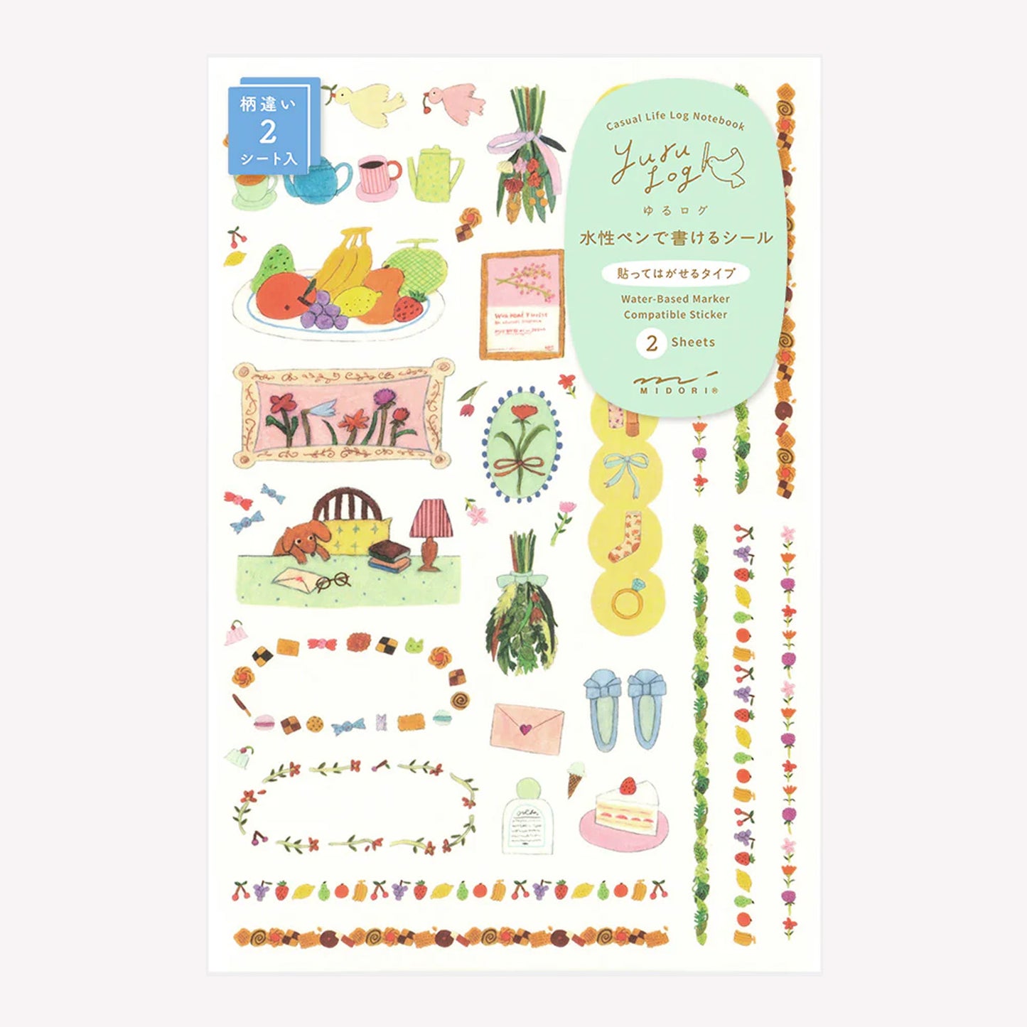 Midori My Life Yuru Log Sticker Sheets (Set of 2)