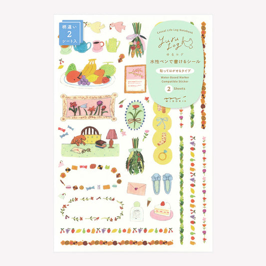 Midori My Life Yuru Log Sticker Sheets (Set of 2)