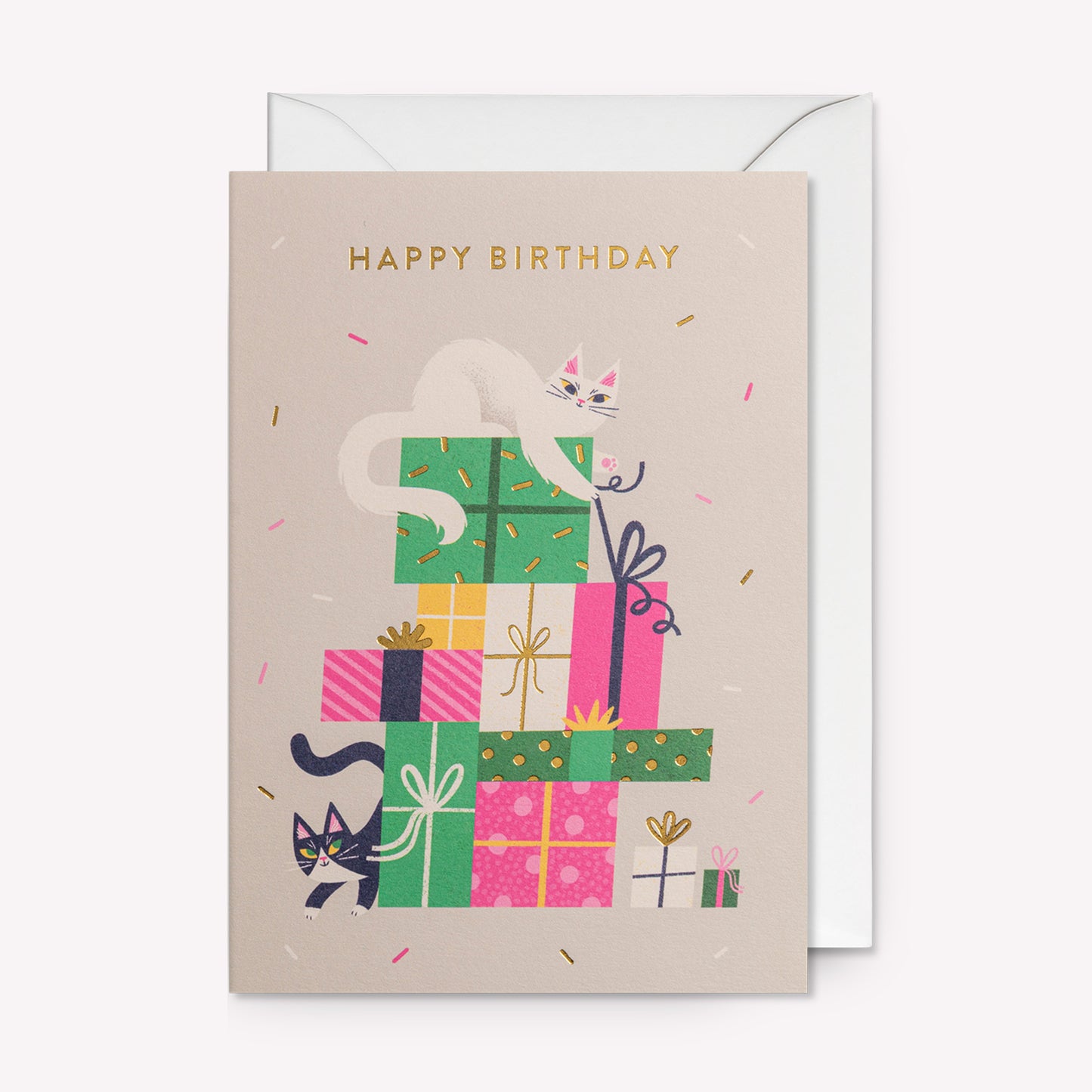 Mischievous Cats and Gifts Birthday Greetings Card