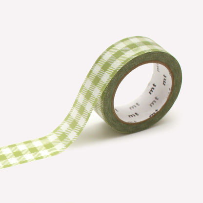 MT Moss Green Checkered Gingham Washi Tape