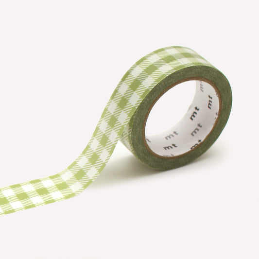 MT Moss Green Checkered Gingham Washi Tape