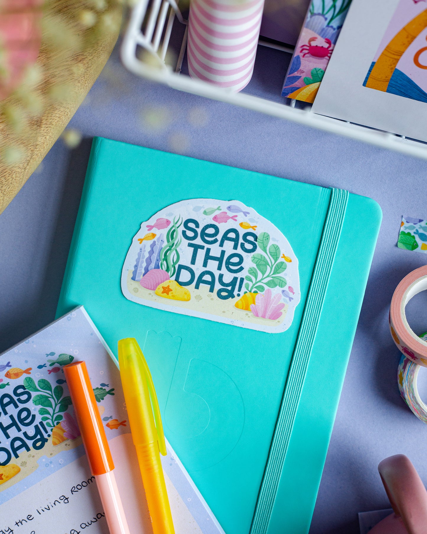 Seas The Day Illustrated Sticker