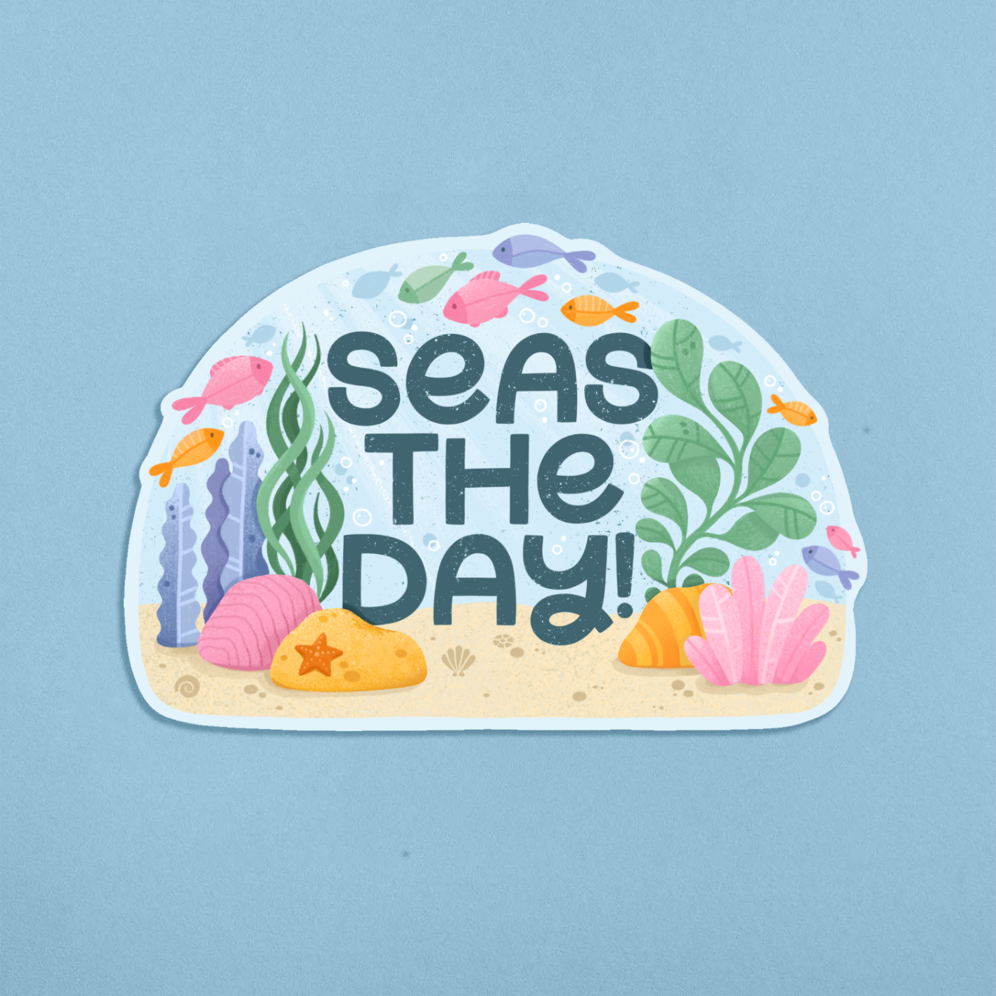 Seas The Day Illustrated Sticker ~ Salt Art Supply