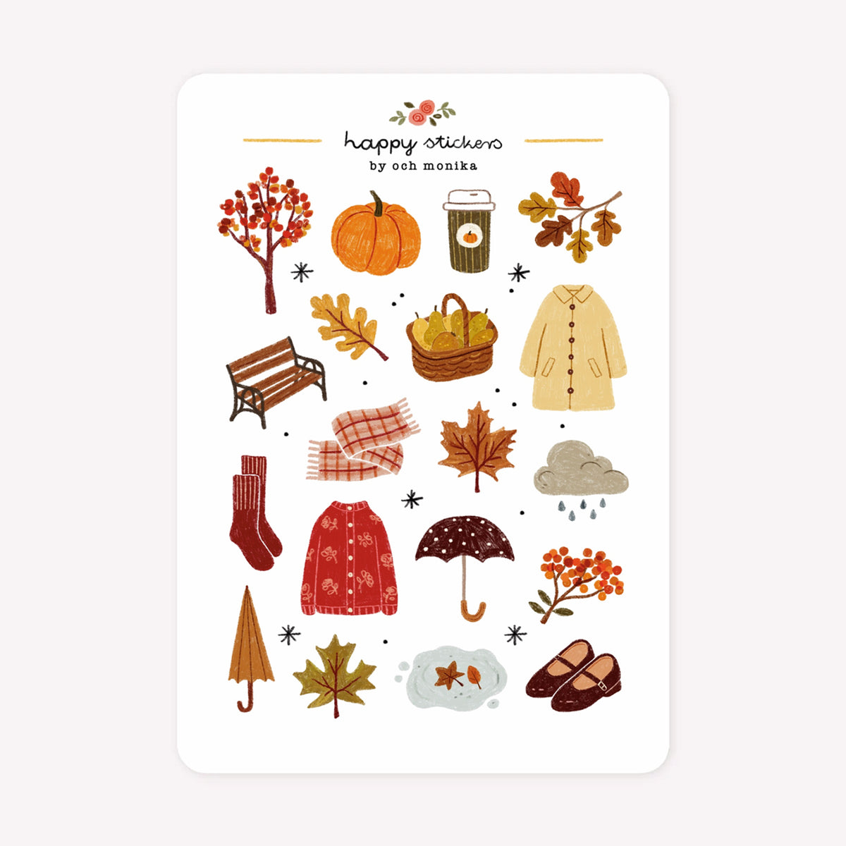 Och Monika Autumn Walk A6 Sticker Sheet